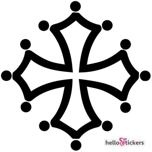 autocollants stickers croix-occitane-embleme-languedoc-provence-toulouse-noir logo