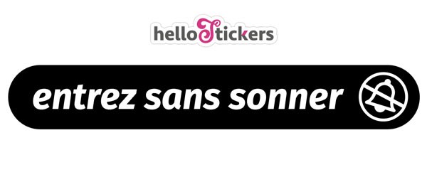 sticker autocollant entrez sans sonner pour porte entrée professionnel ou vitrine ou salle d'attente