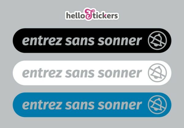 sticker autocollant entrez sans sonner pour porte entrée professionnel ou vitrine