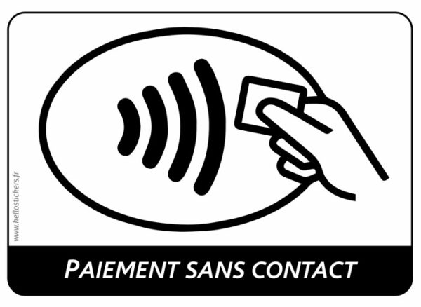 Sticker paiement sans contact logo autocollant adhésif étiquette pour commerce boutique magasin