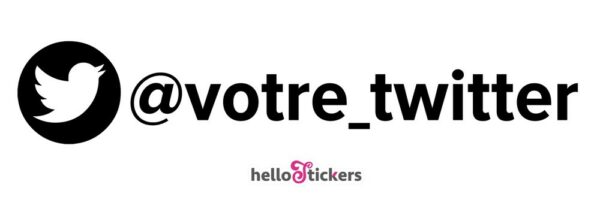 sticker autocollant twitter compte twitter personnalisable personnalisable pour ordinateur pc mac voiture vitrine de magasin #