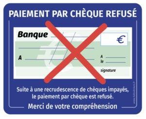 autocollant-paiement-par-cheques-refuses-sticker Affichez sur votre vitrine les moyens de paiement disponibles, acceptés ou non dans votre commerce.290620