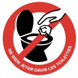 stickers autocollants ne rien jeter dans les toilettes, ne rien jeter dans les wc autre que le papier toilette