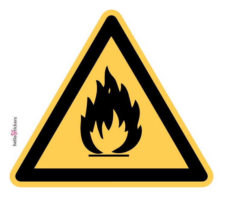 sticker_autocollant_matieres-inflammables_danger sticker sécurité pour entreprise. Sticker autocollant Danger matières inflammables Sticker danger sécurité pour la signalétique de votre entreprise, entrepôt, boutique ou magasin.