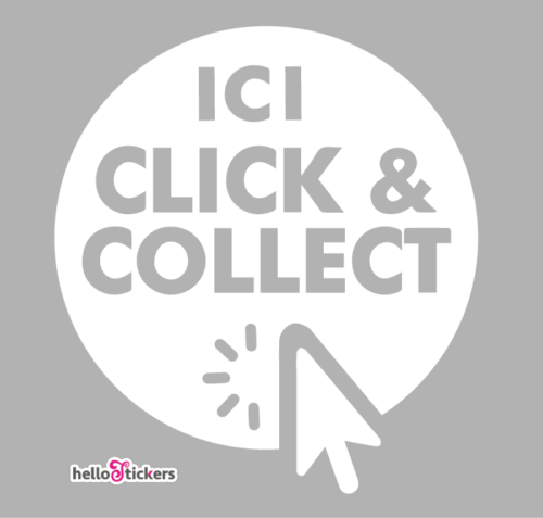 Sticker click and collect autocollant click & collect pour commerçants boutiques magasins - ref 191120