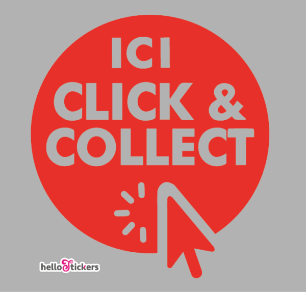 Sticker click and collect autocollant click & collect pour commerçants boutiques magasins - ref 191120