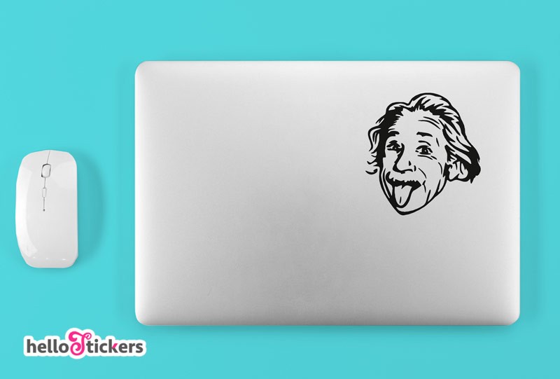 sticker albert einstein autocollant citations pour pc portable mac - ref  080121 - Stickers Autocollants personnalisés