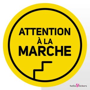 autocollant attention à la marche