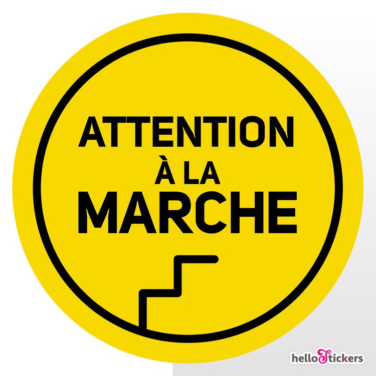 autocollant attention à la marche