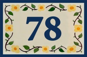 Stickers numéro de rue chiffres personnalisés déco faïence céramique autocollants pour porte, boîte aux lettres, poubelle - ref 210321c