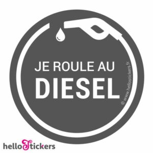 sticker autocollant je roule au diesel sticker pour reservoir voiture