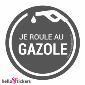 sticker autocollant je roule au gazole sticker pour reservoir voiture