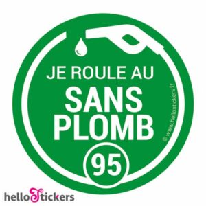 sticker autocollant je roule au sans plomb 95 pour réservoir de voiture