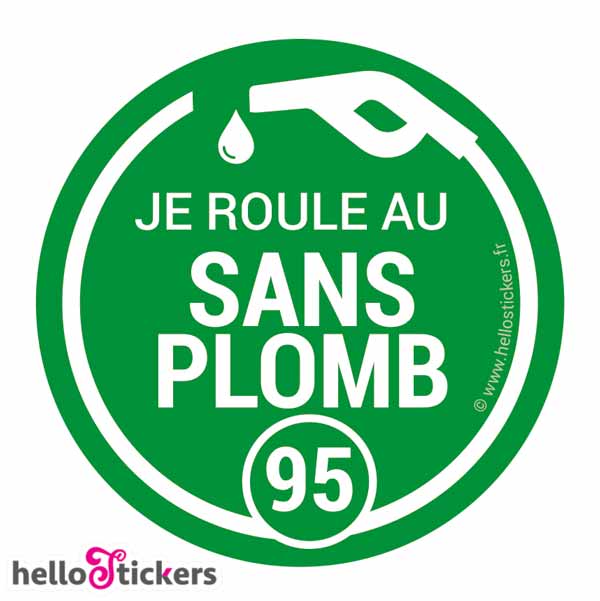 Autocollant sans plomb 95 stickers pour réservoirs - ref 260521 - Stickers  Autocollants personnalisés