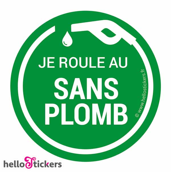 sticker autocollant je roule au sans plomb pour réservoir de voiture