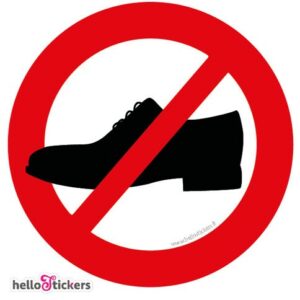 sticker autocollant pictogramme chaussures interdites icon