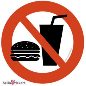 sticker autocollant interdiction ne pas manger, boisson interdite ici- 060921