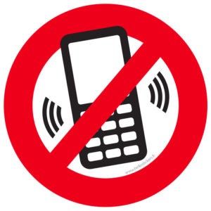 sticker / autocollant téléphone portable interdit - ref 031021b