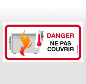 sticker autocollant ne pas couvrir radiateur danger - Ref 021121