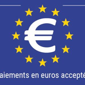 sticker paiements en euros acceptés autocollant sur l'euro symbole
