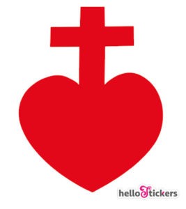 stickers sacré coeur de jesus autocollant Chouan Dieu le Roi