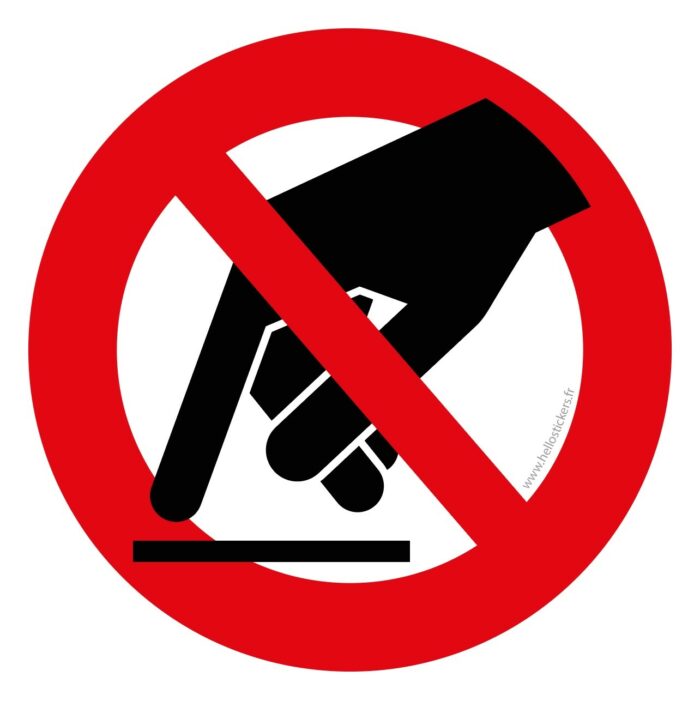 Sticker ne pas toucher interdiction de toucher autocollant - ref 120222 ...
