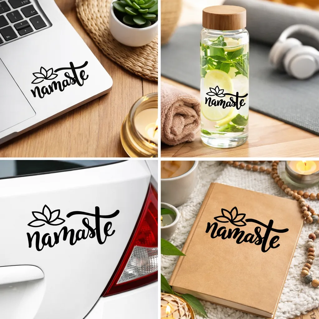 sticker autocollant namaste chakra du cœur