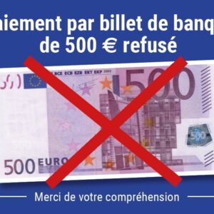sticker-paiement-par-billet-banque- 500-euros-refuses- ref-070422