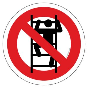 sticker interdiction interdit ne pas monter grimper a l'échelle danger