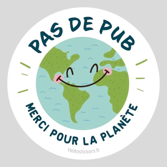 Sticker pas de pub sauvons la planète - ref 160223