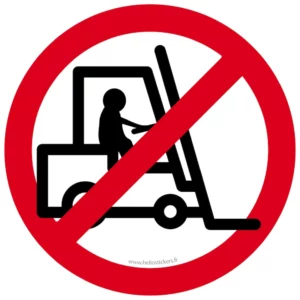 véhicule de manutention interdit sécurité entreprise sticker/autocollant 260523