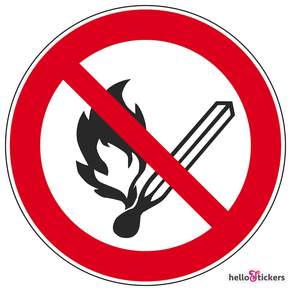 flamme nue interdite sécurité entreprise sticker-autocollant 270523