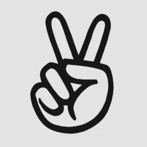 Salut motard 2 doigts symbole paix et victoire