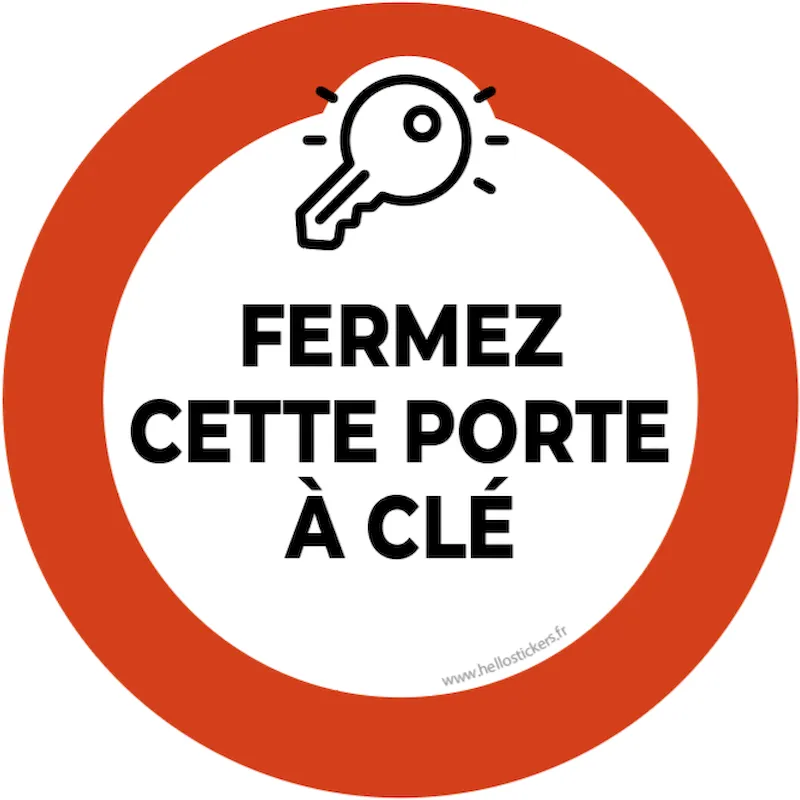 fermez cette porte à clé svp sticker-autocollant 040424