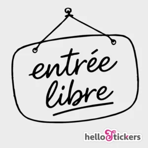 sticker entrée libre autocollant sur vitrine de magasin