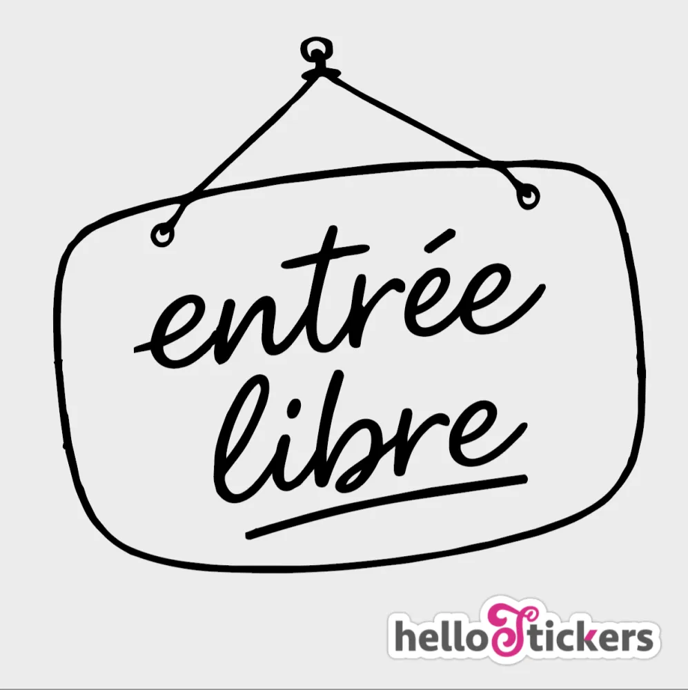 sticker entrée libre autocollant sur vitrine de magasin