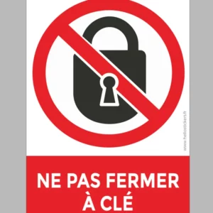 sticker ne pas fermer à clé - version rectangle