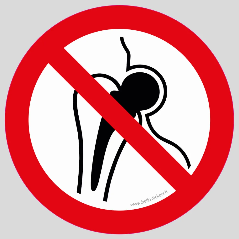 Sticker Implant Métallique Interdit Autocollant Sécurité