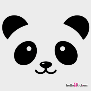 Sticker mural panda noir et blanc – Autocollant voiture & ordinateur