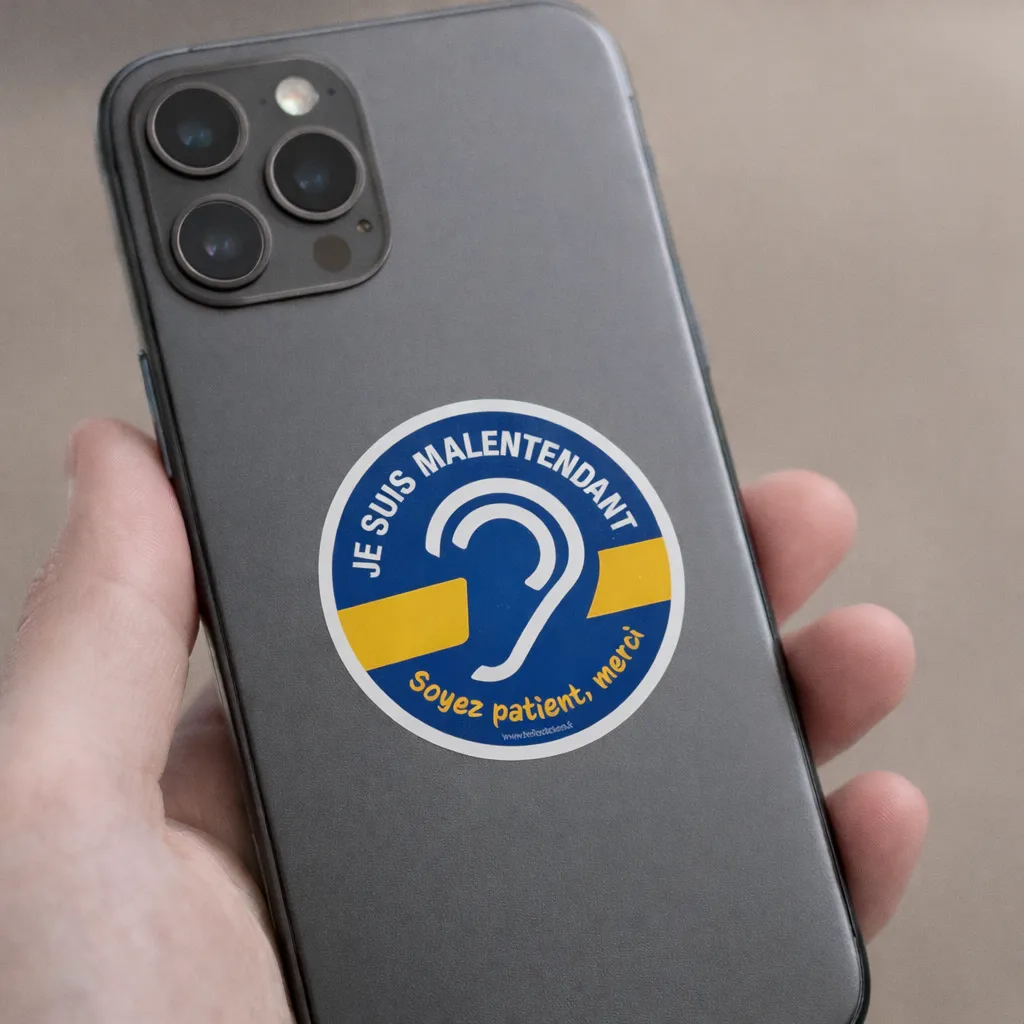 sticker je suis malentendant sourd autocollant pour telephone
