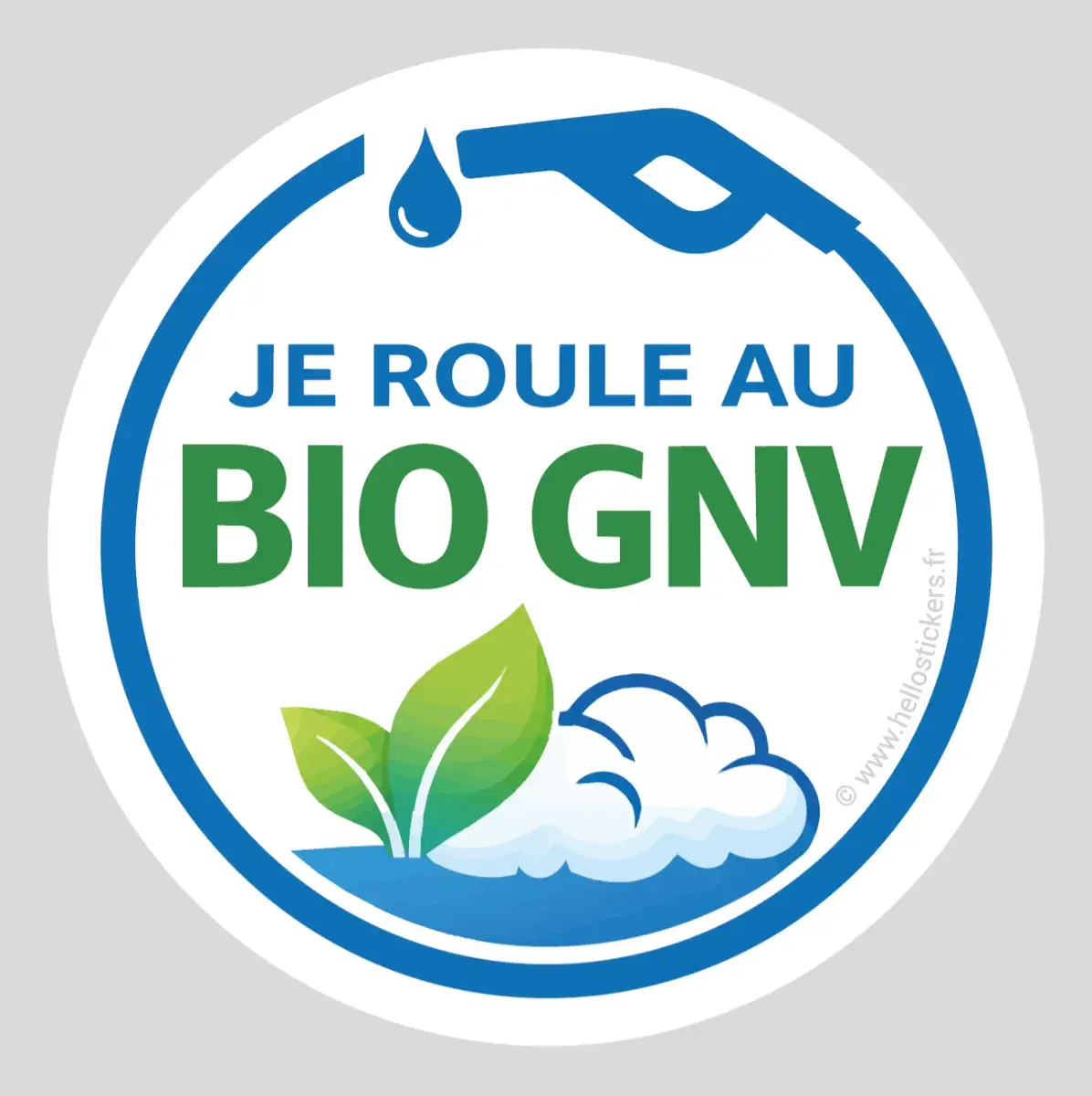 autocollant sticker je roule au bio gnv voiture écologique