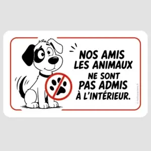 sticker nos amis les animaux ne sont pas acceptes autocollant