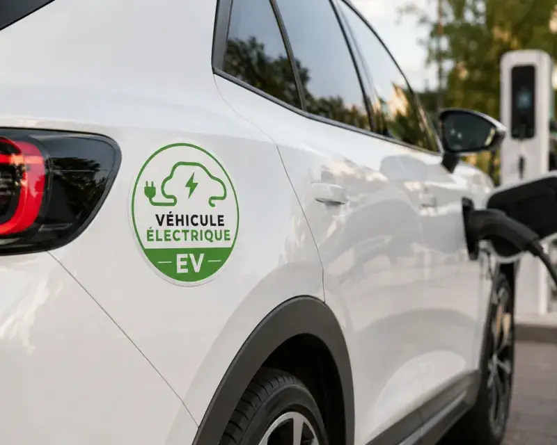 Autocollant EV voiture électrique écologique