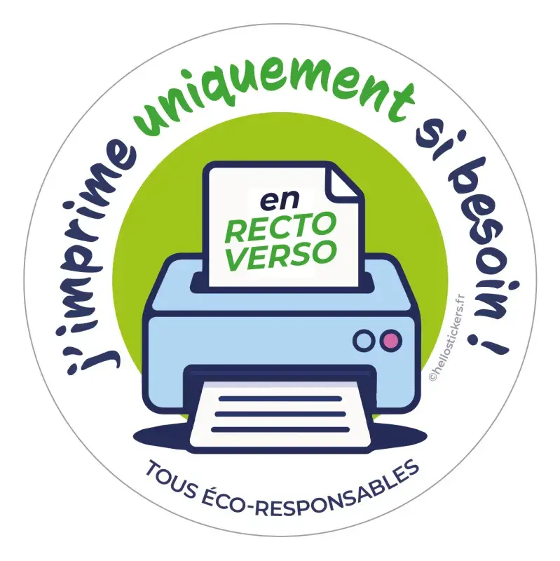 Sticker imprime uniquement si besoin impression recto verso éco responsable