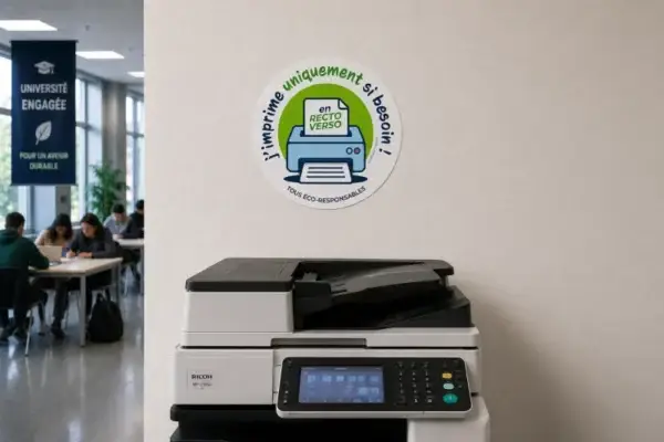 Stickers Responsable Sticker Imprime Uniquement Si Besoin | Impression Recto Verso Éco ...