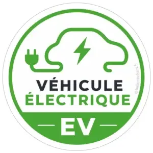 sticker vehicule electrique ev - autocollant 100626